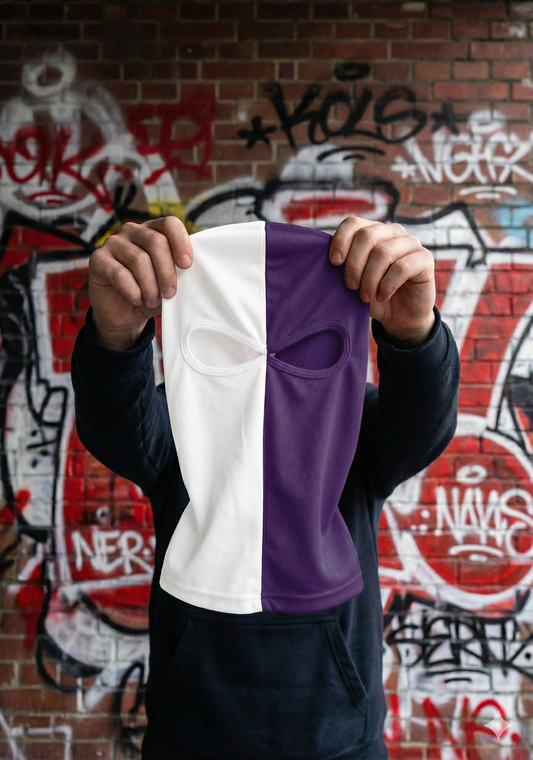 Wit-Paarse balaclava