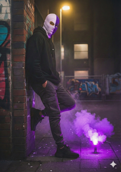 Wit-Paarse balaclava